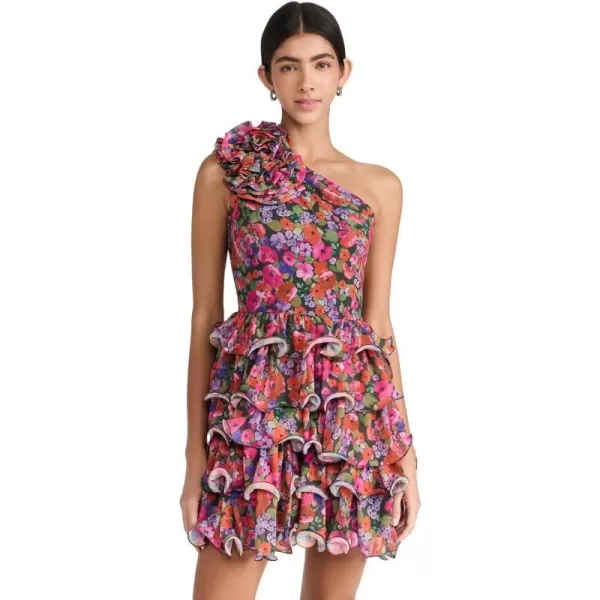 Womens Malti One Shoulder Mini DressVintage Flowers