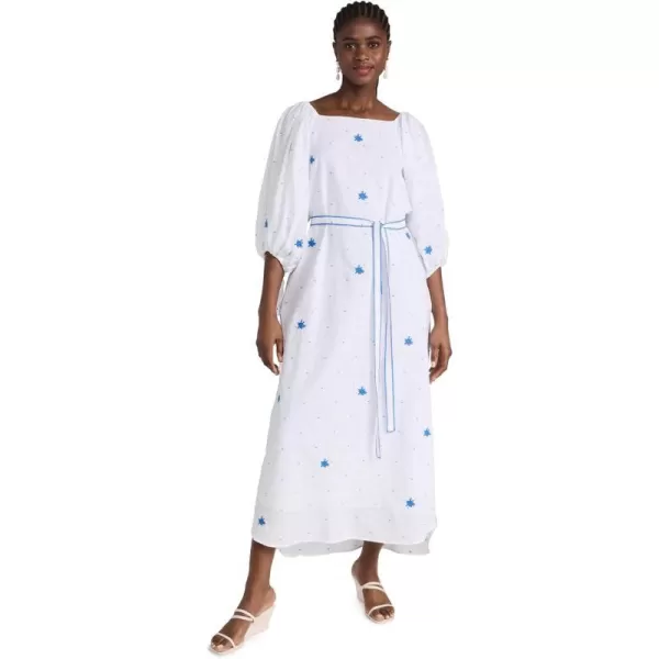 Womens Nilufer DressWhite With Blue Dots