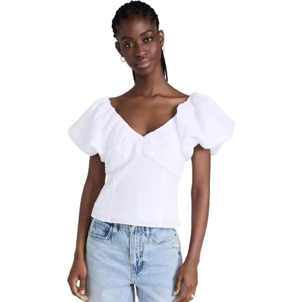 Womens Puff Sleeve TopBlanc