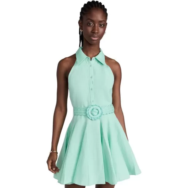 Womens Short Dress with Buckle BeltGreen