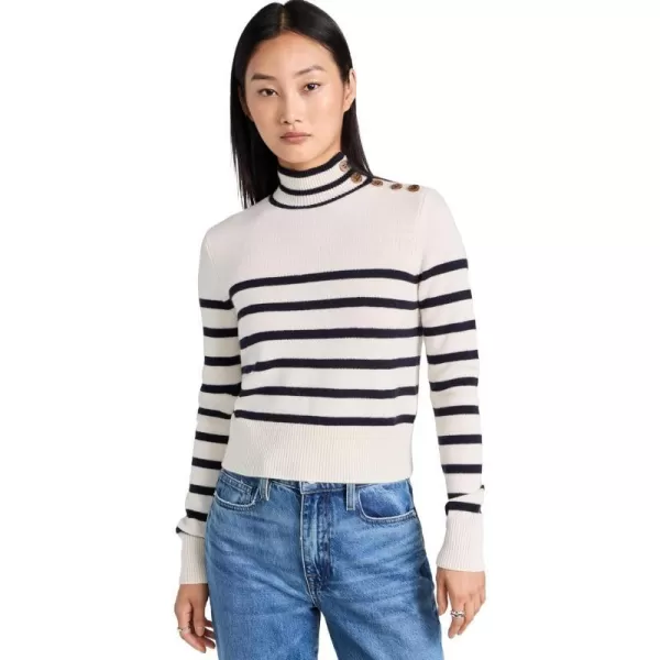 Womens Shrunken Mariner Cashmere TurtleneckOff White Multi