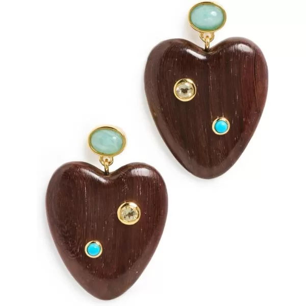 Womens Tamarind Heart EarringsMulti