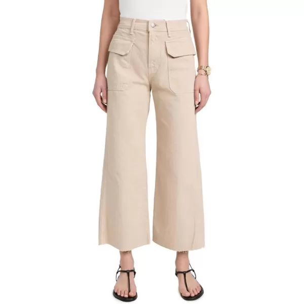 Womens Taylor Cropped High Rise Wide JeansStone Khaki