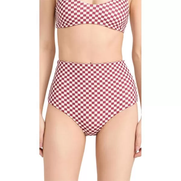 Womens The Reversible Mid Rise Bikini BottomsRuby CheckGolden Sands Oasis