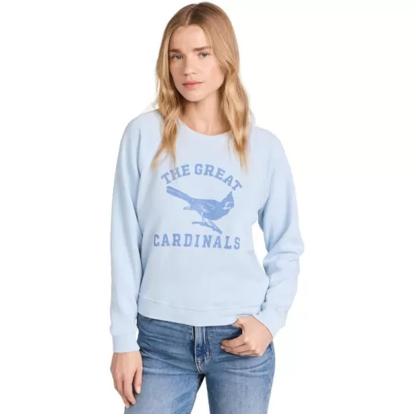 Womens The Shrunken Sweatshirt WPerched Cardinal GraphicLight Sky