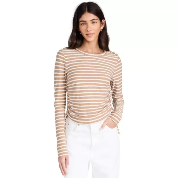 Womens Travis TopOff WhiteKhaki Stripe