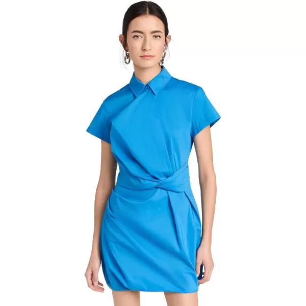 Womens Twisted Wrap DressBlue