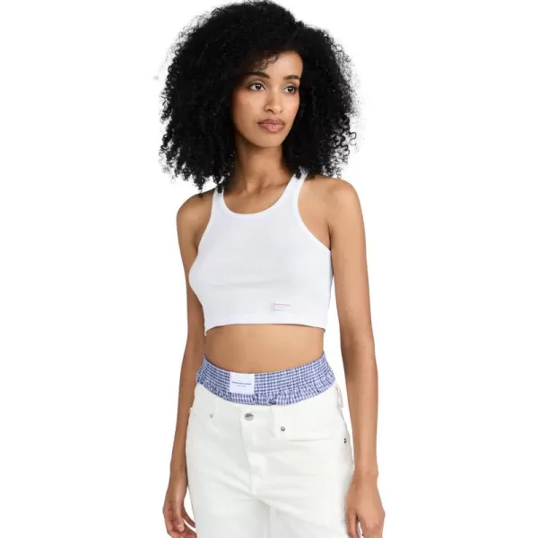 Womens Womens Cropped Classic Racer TankWhite