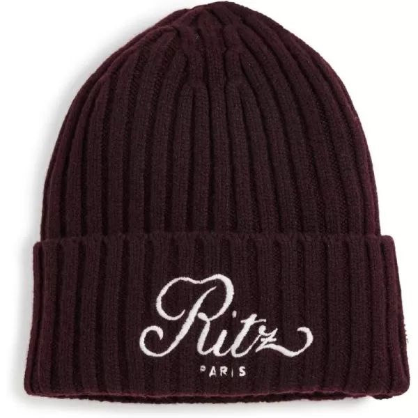 Womens x Ritz Paris Cashmere BeanieBordeaux