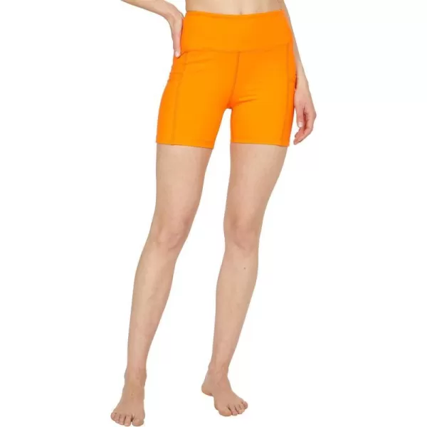 Year of Ours Womens Ribbed V Waist Biker ShortsOrange