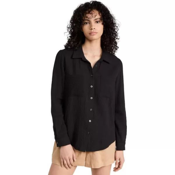 Z SUPPLY Womens Kaili Button Up Gauze TopBlack