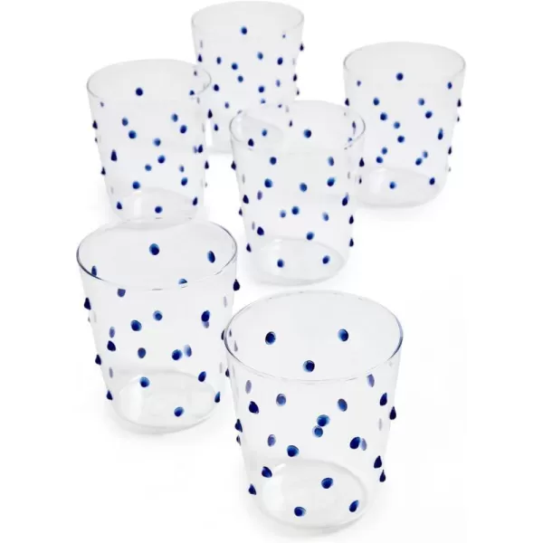 Zafferano Womens Party Tumbler Set of 6 Blue Dots One SizeBlue Dots