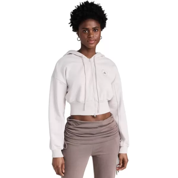 adidas Womens Cropped Zipped Hoodie It8268Chalk Pearl