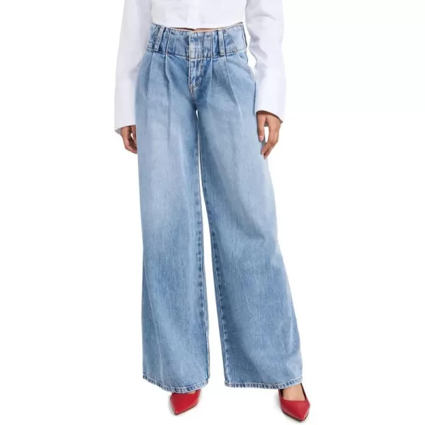 alice  olivia Womens Anders Low Rise Pleated JeansGeorgia Vintage Blue