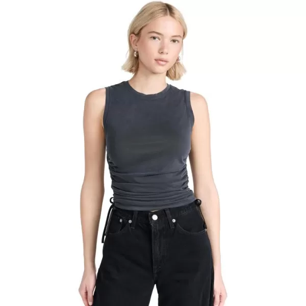 alice  olivia Womens Chrissy Ruched Crop TopBlack