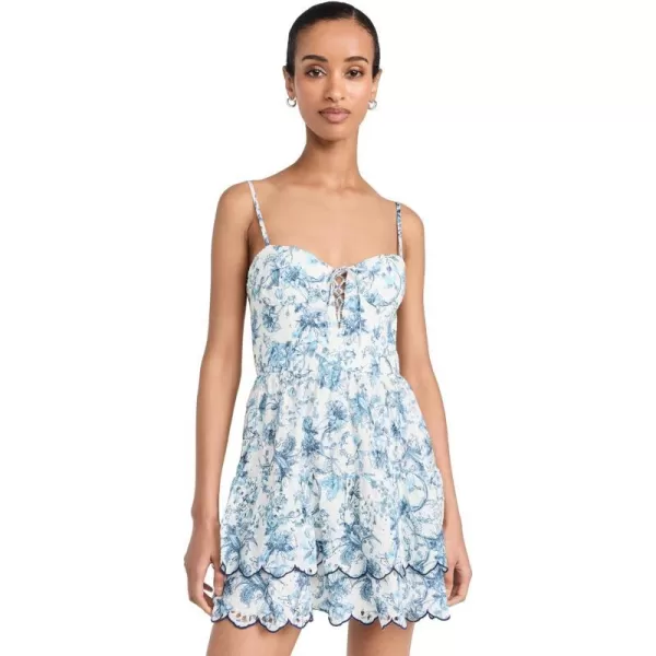 alice  olivia Womens Daisy Tiered Ruffle Mini DressJe Ladore Spring Sky