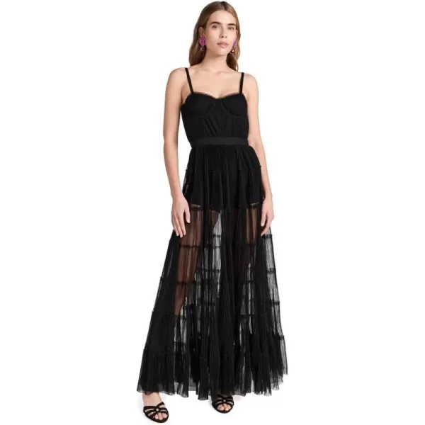 alice  olivia Womens Deena Pleated Maxi Dress with Hot PantsBlack