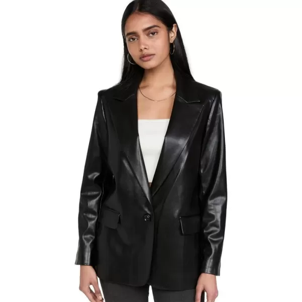 alice  olivia Womens Denny Vegan Leather BlazerBlack