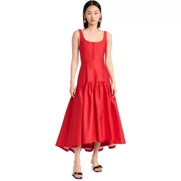 alice  olivia Womens Diana Sleeveless Structured Midi DressBright Ruby