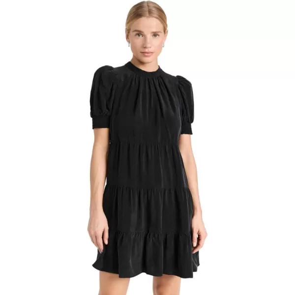 alice  olivia Womens Dorine Puff Sleeve Trapeze Mini DressBlack