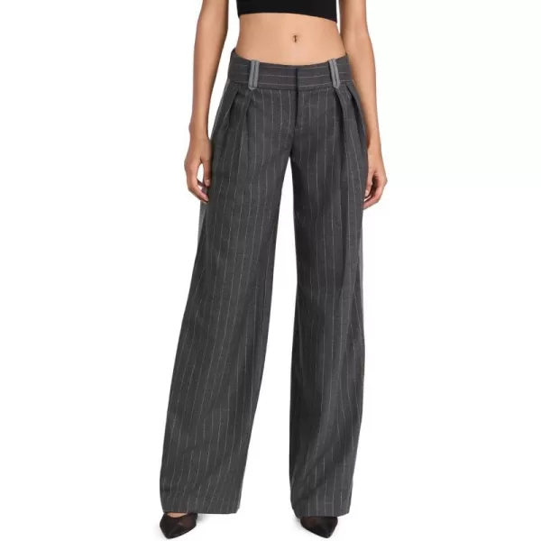 alice  olivia Womens Eric Racing Stripe PantsCharcoal Pinstripe