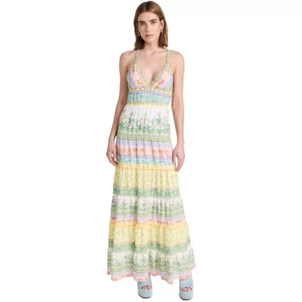 alice  olivia Womens Karolina Paneled Halter Maxi DressFloral Fest