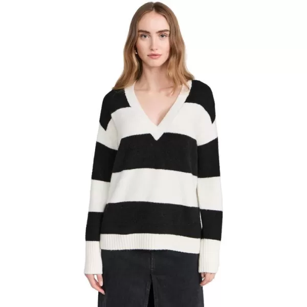 alice  olivia Womens Tiel Stripe SweaterEcruBlack