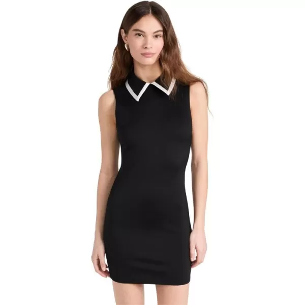 alice  olivia Womens Wynell Collar DressBlackOff White