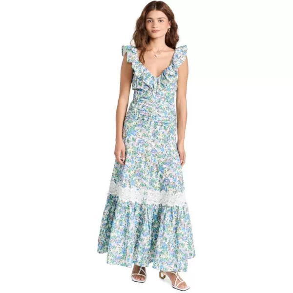 byTiMo Womens Linen Maxi DressBlue Blossom