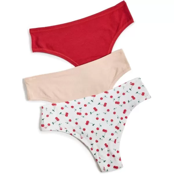 hanky panky Womens Cherry On Top Thong 3 PackMulti