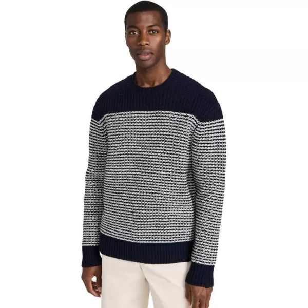 rag  bone Mens Ernie Stripe Crew SweaterNavy