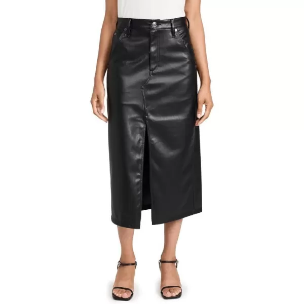 rag  bone Womens Sid Faux Leather Midi SkirtBlack