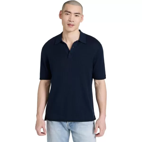 rag amp bone Mens Harvey Knit PoloBlue