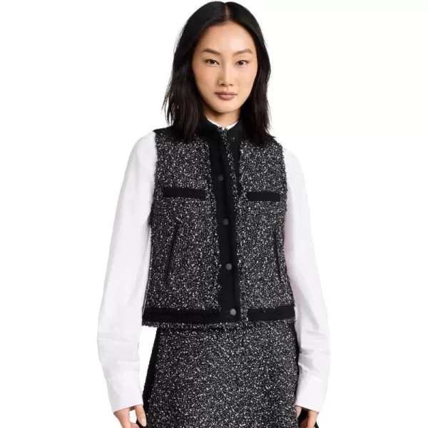 rag amp bone Womens Judith Tweed VestBlack Multi