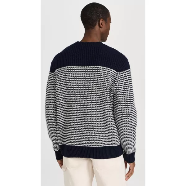 rag  bone Mens Ernie Stripe Crew SweaterNavy