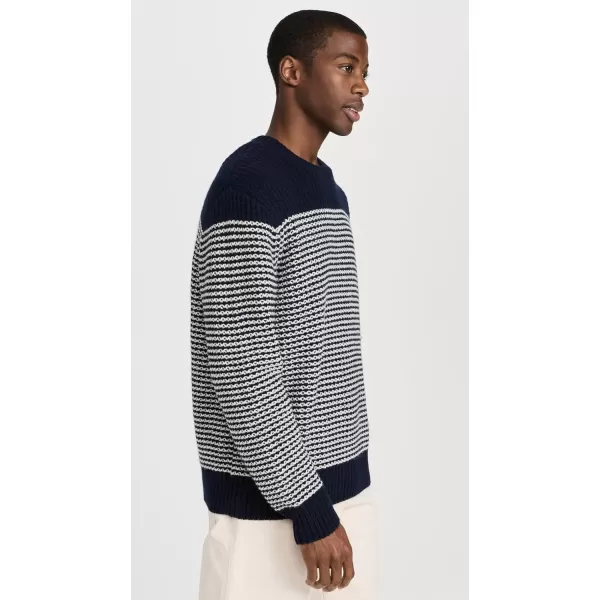 rag  bone Mens Ernie Stripe Crew SweaterNavy