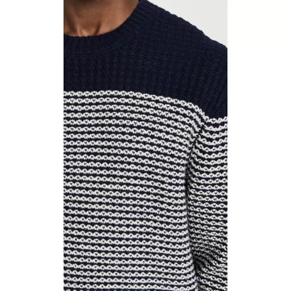 rag  bone Mens Ernie Stripe Crew SweaterNavy