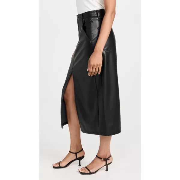 rag  bone Womens Sid Faux Leather Midi SkirtBlack