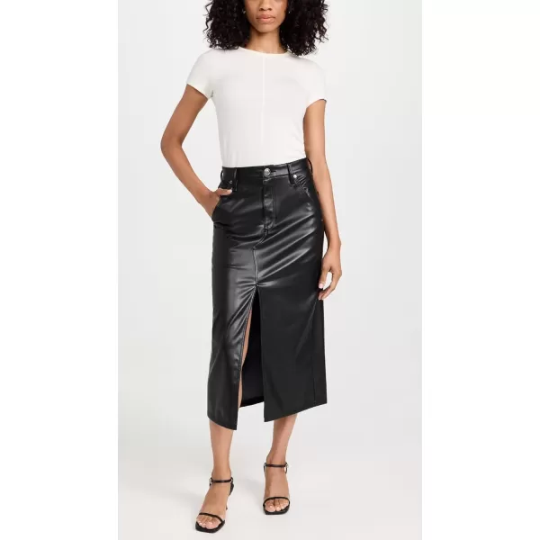 rag  bone Womens Sid Faux Leather Midi SkirtBlack