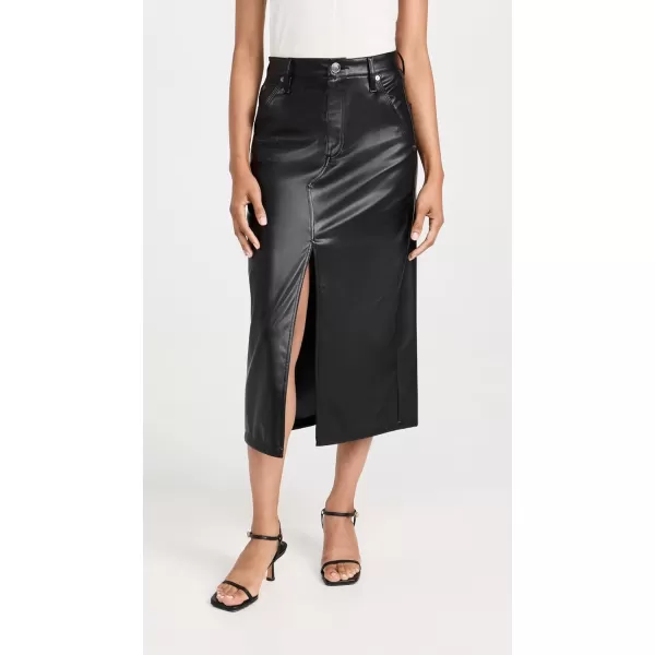 rag  bone Womens Sid Faux Leather Midi SkirtBlack