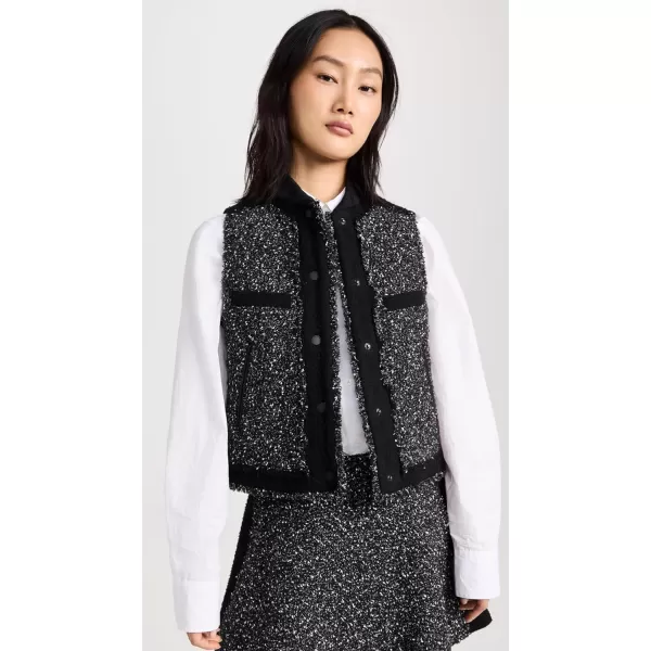 rag amp bone Womens Judith Tweed VestBlack Multi