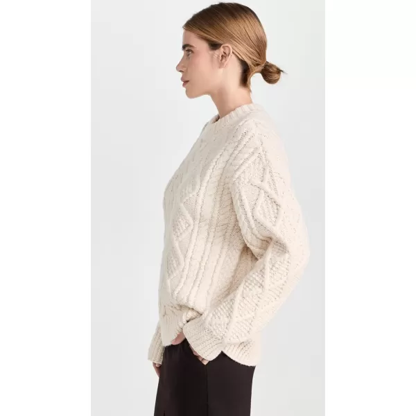 rag amp bone Womens Spencer Hand Knit CrewIvory