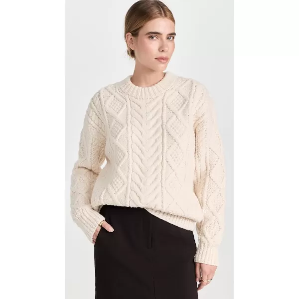 rag amp bone Womens Spencer Hand Knit CrewIvory