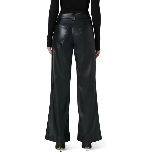 Joes Womens The Mia High Rise Wide Leg JeanBlack Vegan Leather