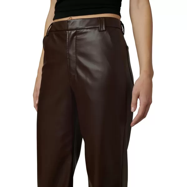 Joes Womens The Mia High Rise Wide Leg JeanCoffee Bean Vegan Leather