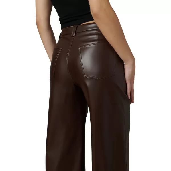 Joes Womens The Mia High Rise Wide Leg JeanCoffee Bean Vegan Leather