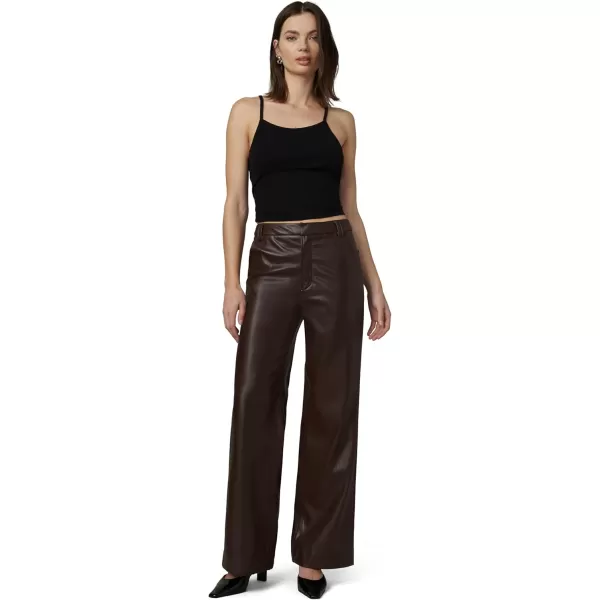 Joes Womens The Mia High Rise Wide Leg JeanCoffee Bean Vegan Leather