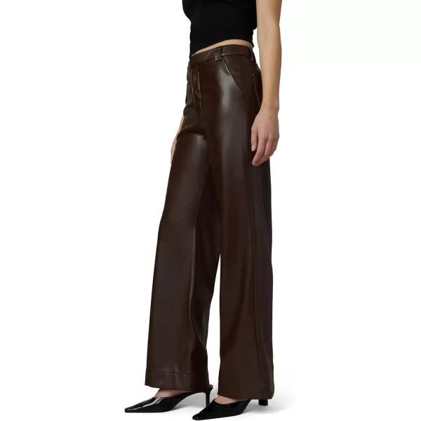 Joes Womens The Mia High Rise Wide Leg JeanCoffee Bean Vegan Leather