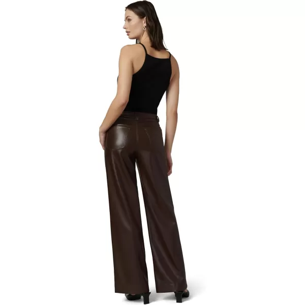 Joes Womens The Mia High Rise Wide Leg JeanCoffee Bean Vegan Leather