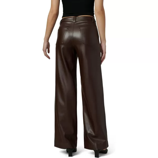 Joes Womens The Mia High Rise Wide Leg JeanCoffee Bean Vegan Leather